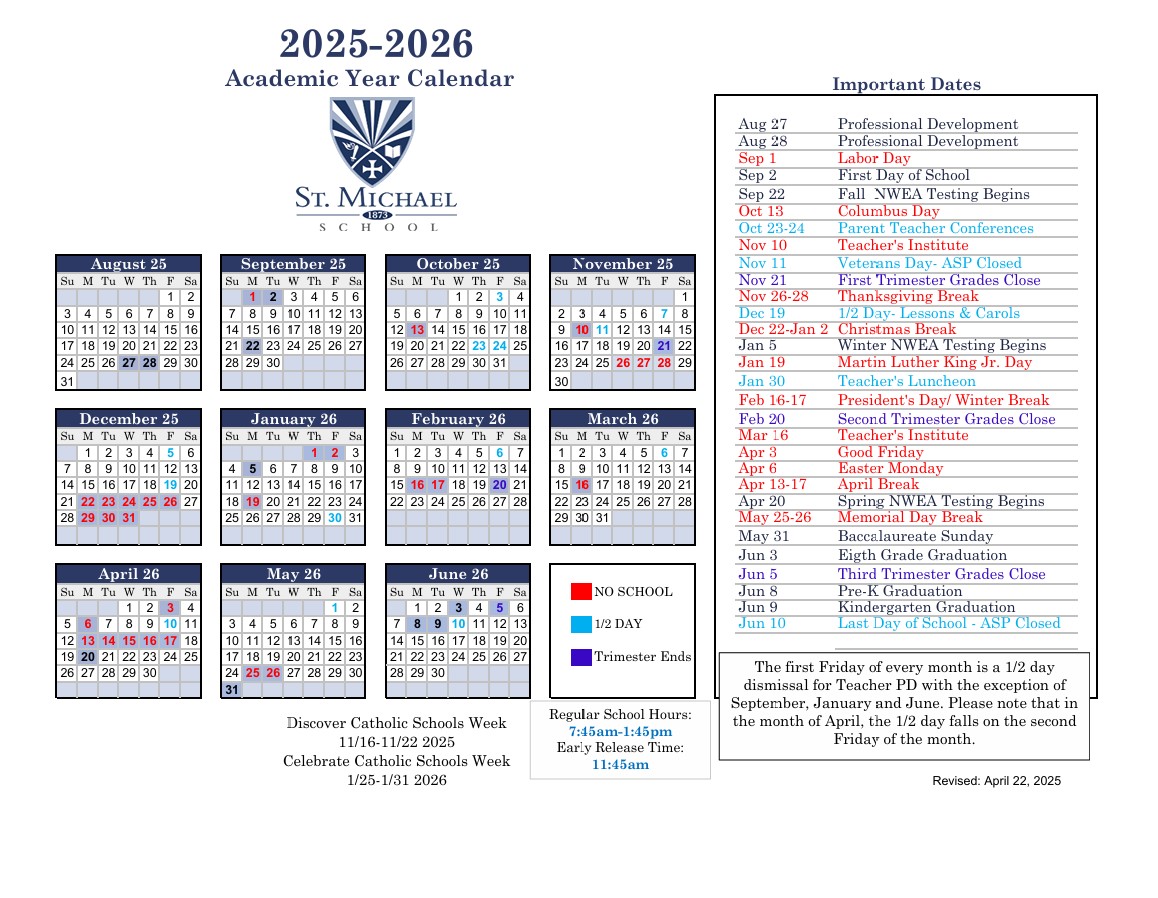 Annual Calendar 2025-2026