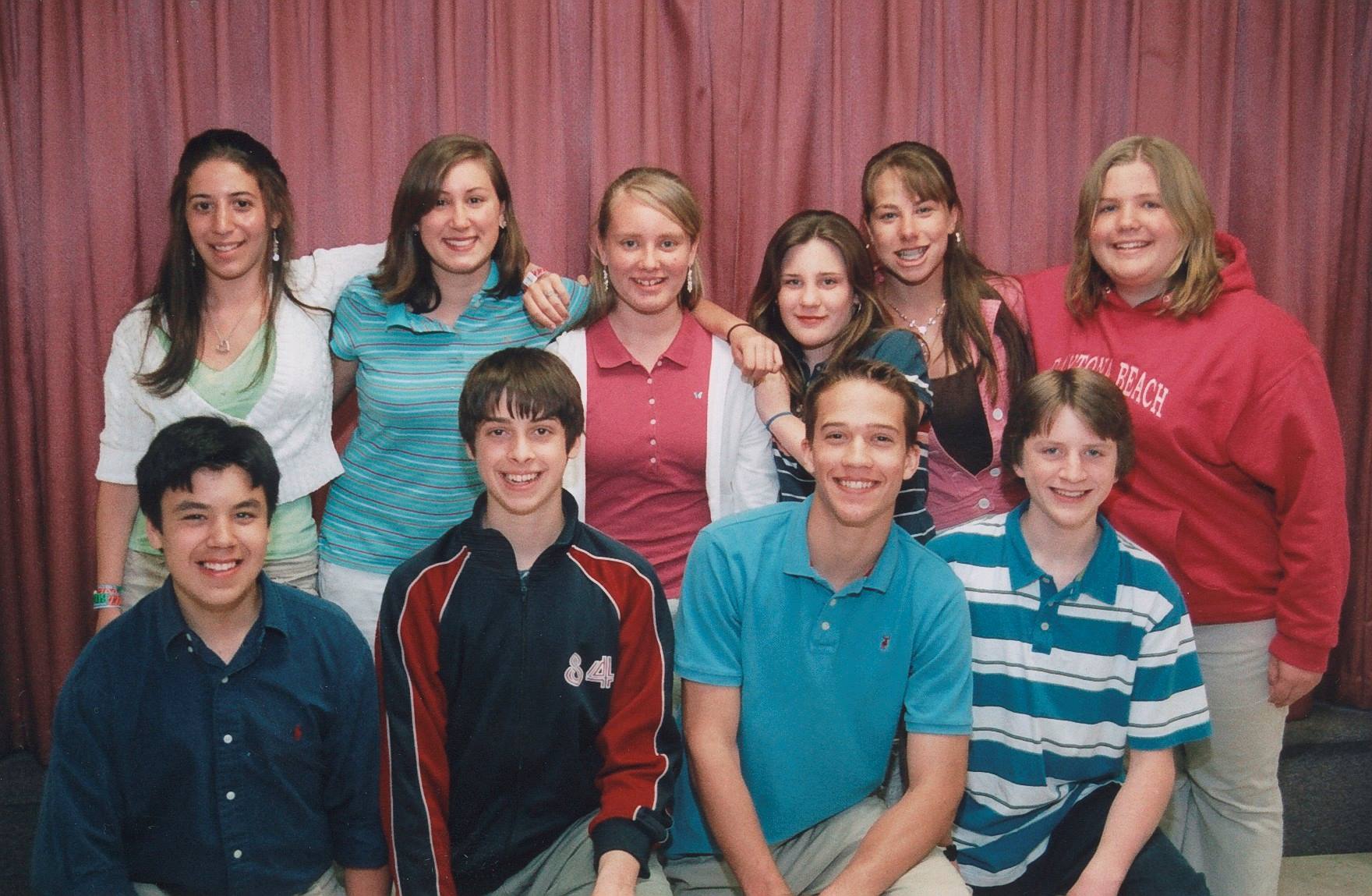 Photo from 2006 of a group smiling young men and women